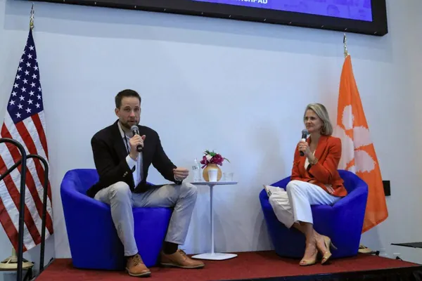 Leroy in conversation on stage at Clemson University